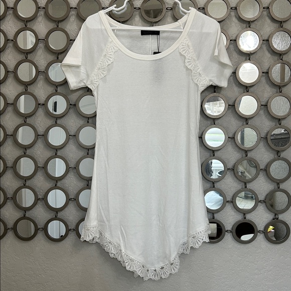 Doublju Tops - Doublju White Lace Tunic